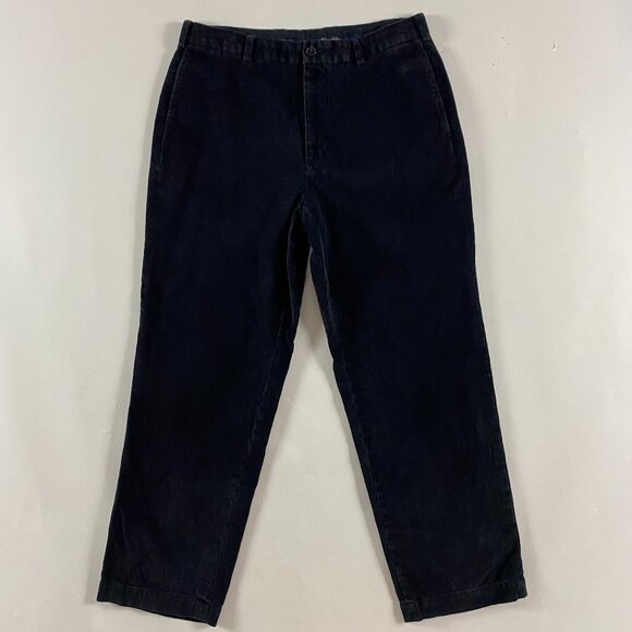 Vintage Brooks Brothers Wide Wale Corduroy Pants Men's 35x30 Actual 34x39 Black - Picture 1 of 11